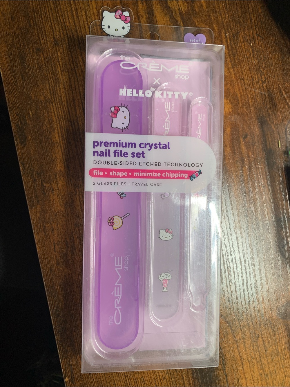 Hello Kitty Purple Premium Crystal Nail File Set by The Crème Shop